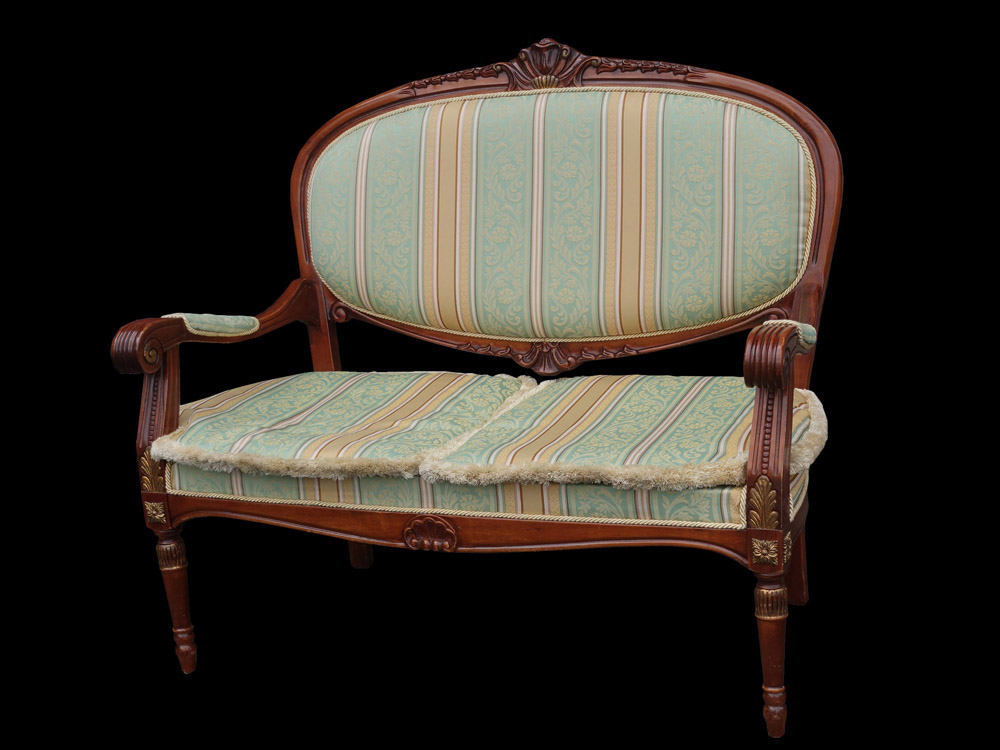 VOLPI社 ヴィンテージ ルイ16世様式 2Pソファ グリーン VOLPI社 ヴィンテージ ルイ16世様式 2Pソファ グリーン