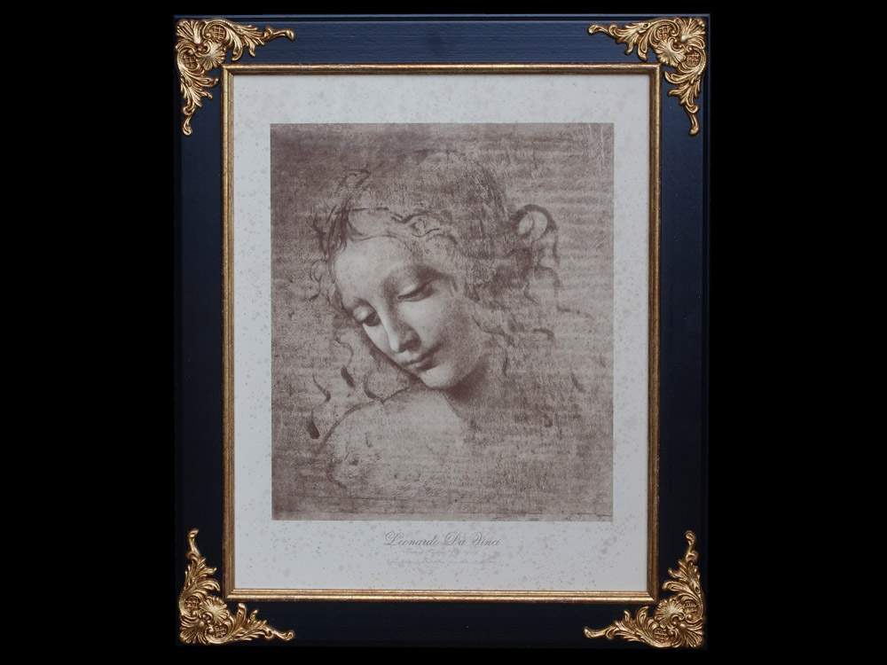 世界の名画 複製画 『ほつれ髪の女』レオナルド・ダ・ヴィンチ