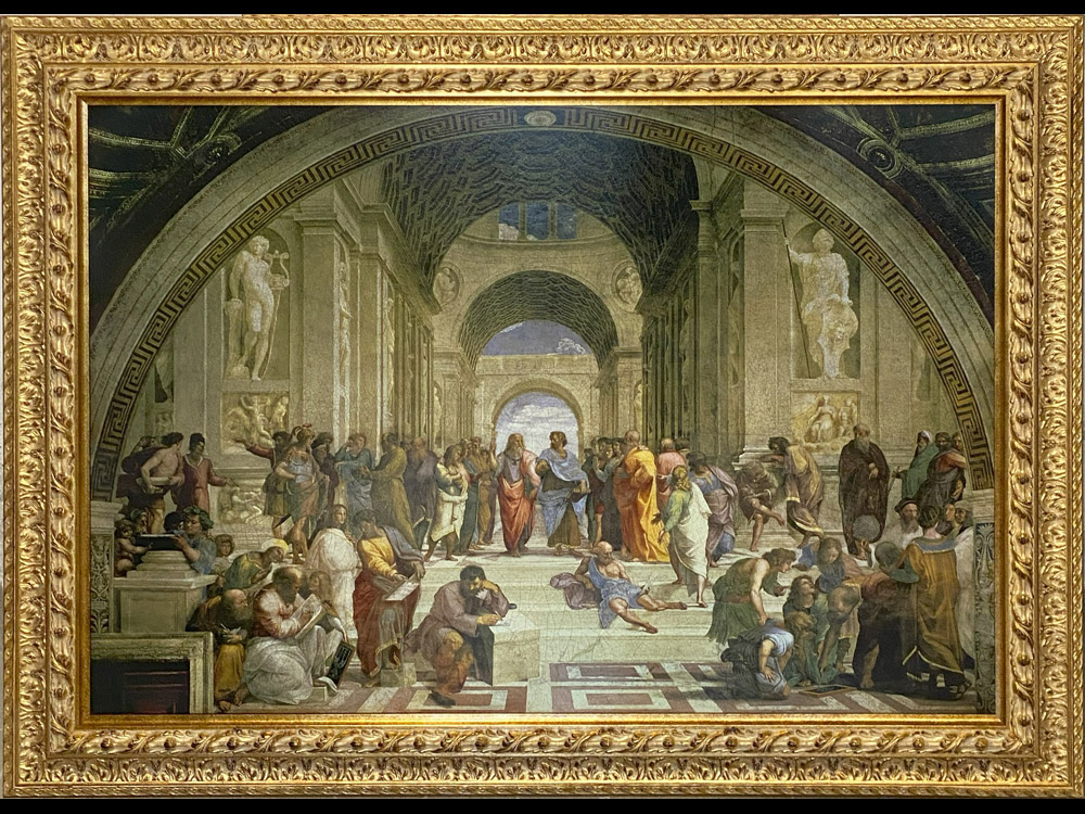 世界の名画 複製画 『アテネの学堂』ラファエロ 140x110cm