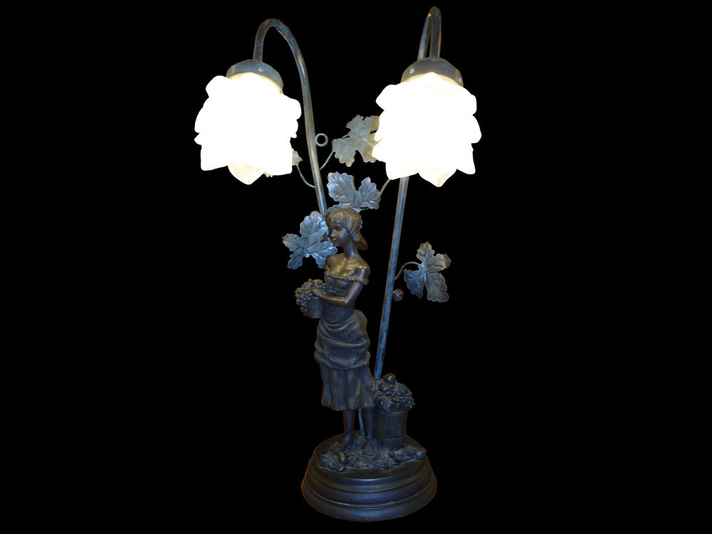 ブロンズ風 テーブルランプ 2灯 ブロンズ風 テーブルランプ 2灯