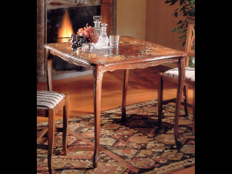 MISS BELLEVUE社 ルイ15世様式 インレイドスクエアダイニングテーブル MISS BELLEVUE社 ルイ15世様式 インレイドスクエアダイニングテーブル
