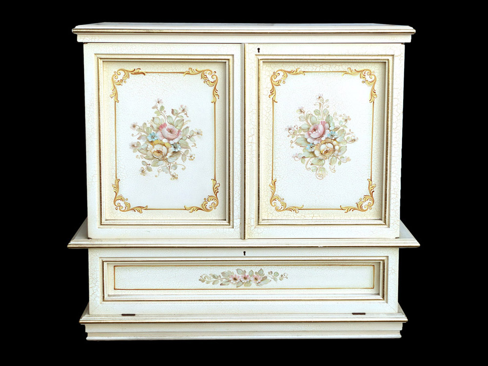 イタリア SEI BI社 バロック・TVキャビネット 723 ホワイトクラッ イタリア SEI BI社 バロック・TVキャビネット 723 ホワイトクラッ