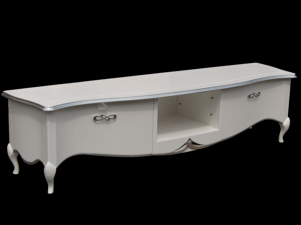 イタリア ルイ15世様式 TVローボード 2323 ホワイト&シルバー色 イタリア ルイ15世様式 TVローボード 2323 ホワイト&シルバー色