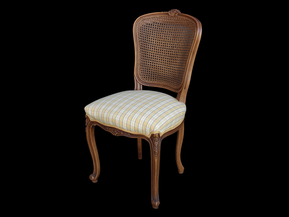 ルイ15世様式 ケインバック・サイドチェア S113 Fabric : PROVINCE YELLOW Gimp止め ルイ15世様式 ケインバック・サイドチェア S113 Fabric : PROVINCE YELLOW Gimp止め